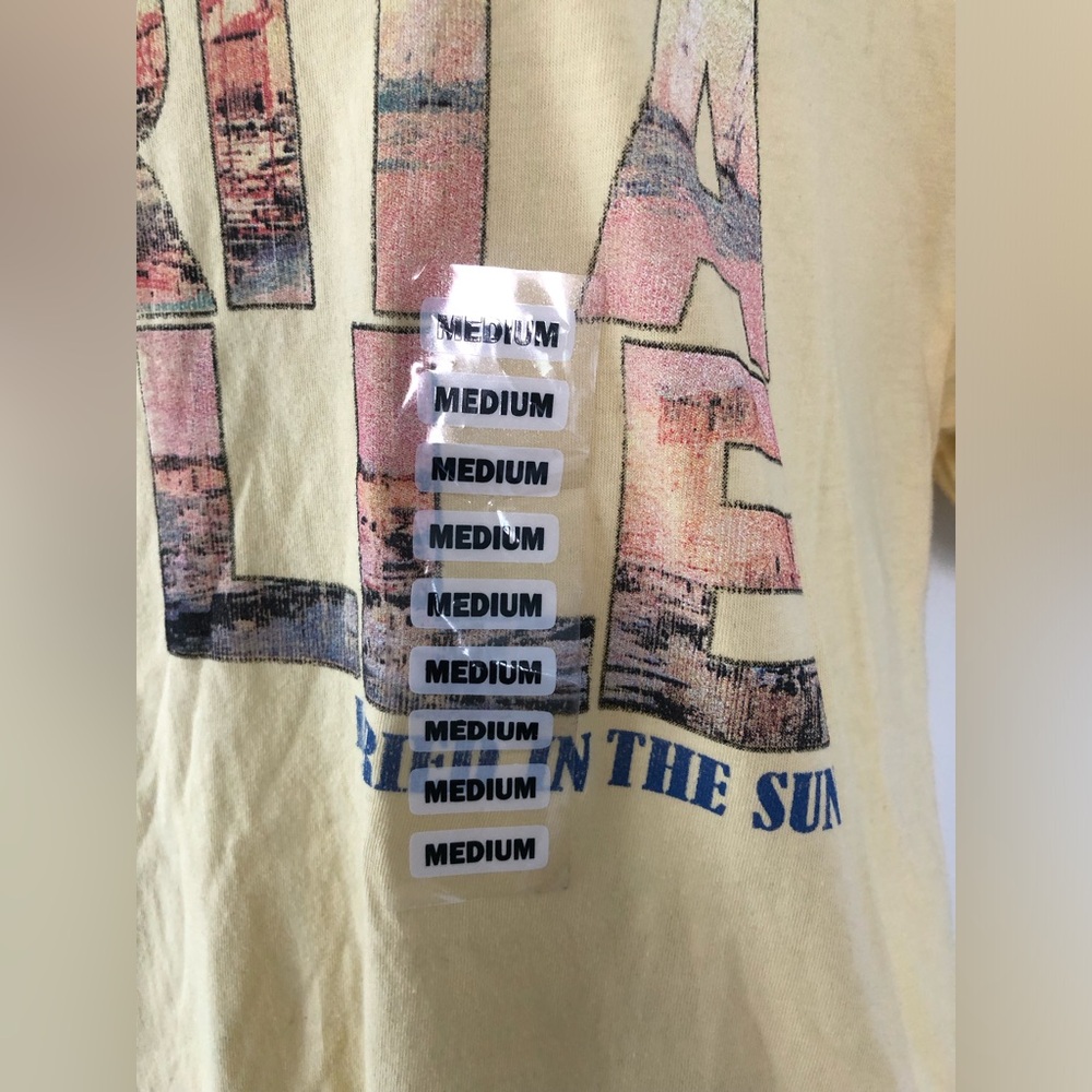 New “Washed In The Ocean Dried In The Sun" Margaritaville Yellow T-Shirt Men's M - Picture 3 of 7